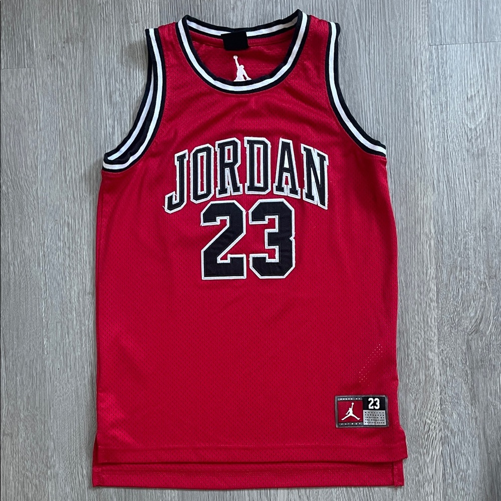 Kids Jordan 23 Red Basketball Jersey